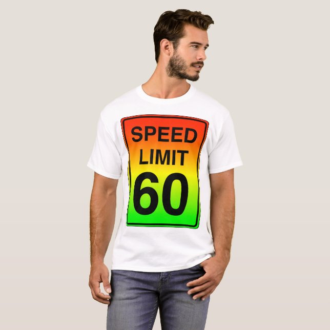 T-shirt Signe de la limitation de vitesse 60 avec des (Devant entier)