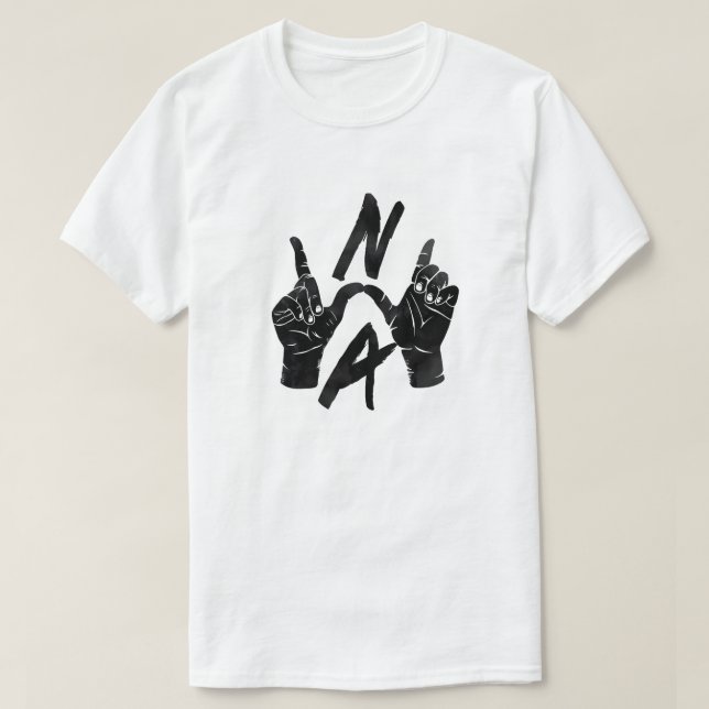 T-shirt Signe de la main de N.W.A Illustration sombre (Design devant)