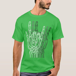 T-shirt Signe de la main de squelette Rock n Roll Amateur 