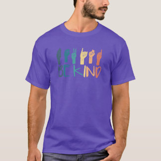 T-shirt Signe de la main Soyez Gentil Enseignants Rétro In