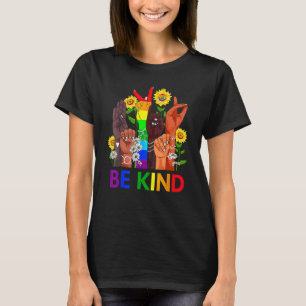 T-shirt Signe de langue des signes arc-en-ciel LGBT Fierté