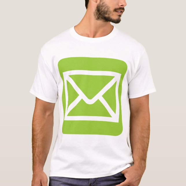 T-shirt Signe de l'enveloppe - Vert martien (Devant)