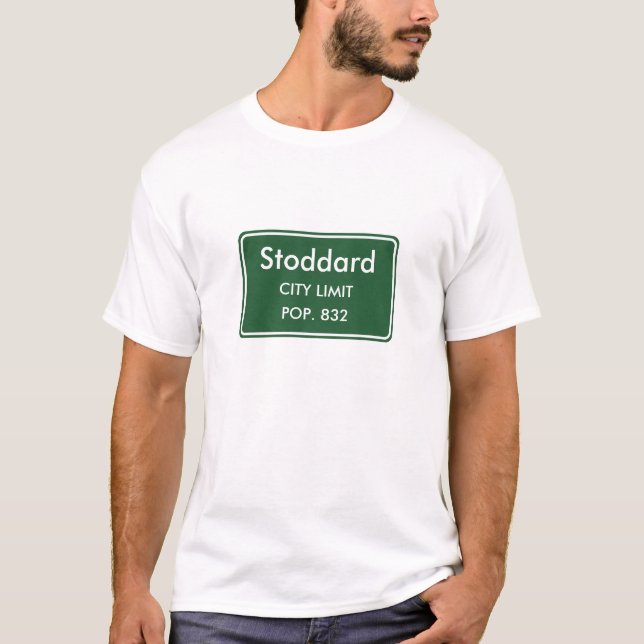 T-shirt Signe de limite de ville de Stoddard le Wisconsin (Devant)