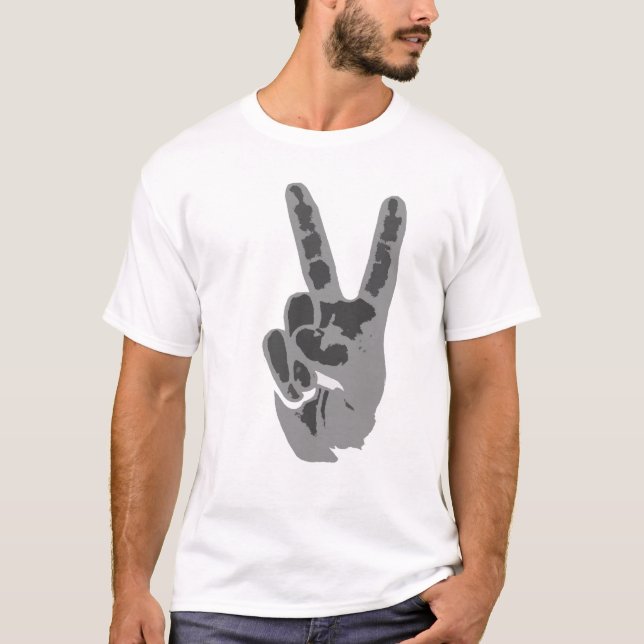 T-shirt signe de main de paix (Devant)