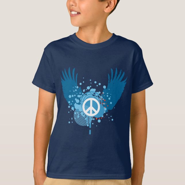 T-shirt Signe de paix à ailes (Devant)