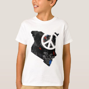 T-shirt Signe de paix à la mode du Kenya avec la carte