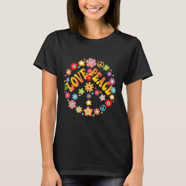 T-shirt SIGNE DE PAIX AMOUR 60s les années 70 Super hippie (Devant)