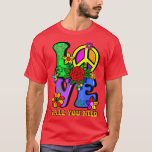 T-shirt SIGNE DE PAIX AMOUR 60s les années 70 Tie Dye Hipp