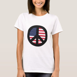 T-shirt Signe de paix avec le drapeau américain
