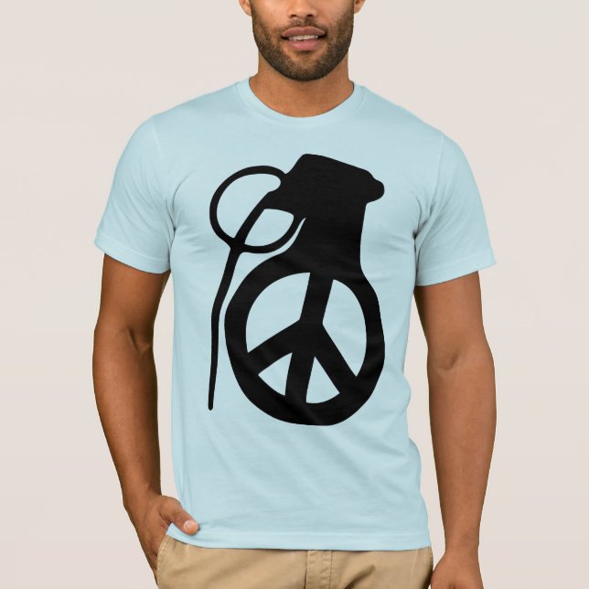 T-shirt Signe de paix de grenade à main (Devant)