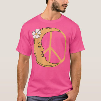T-shirt Signe de paix de la fleur de lune Wo Boho