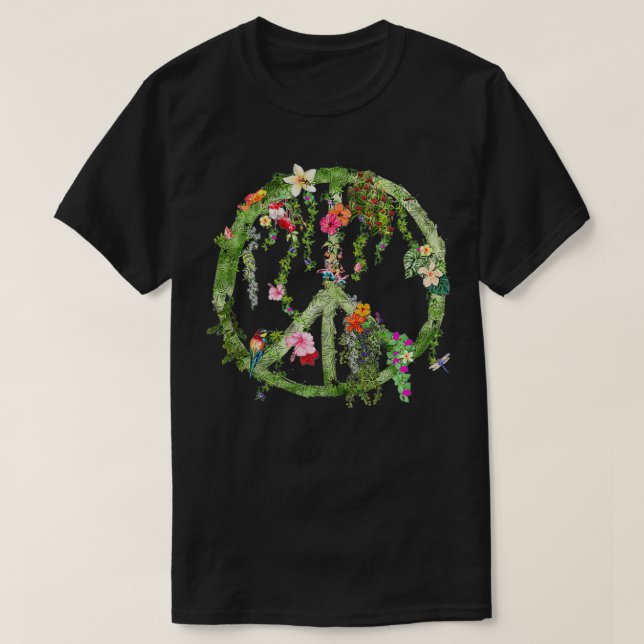 T-shirt Signe de paix de la forêt tropicale (Design devant)