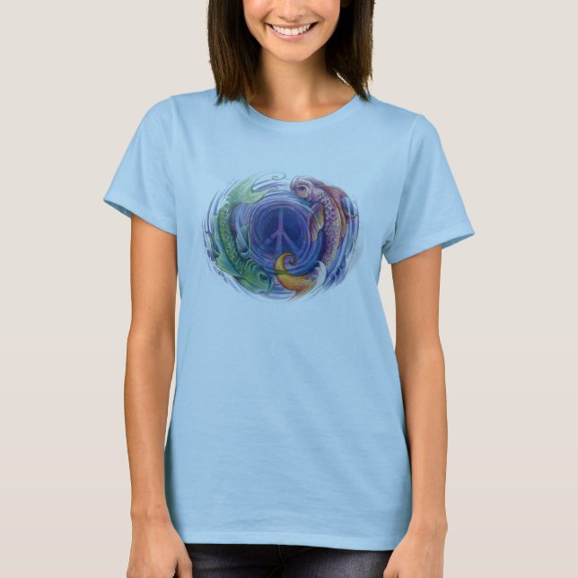 T-shirt signe de paix de Poissons (Devant)