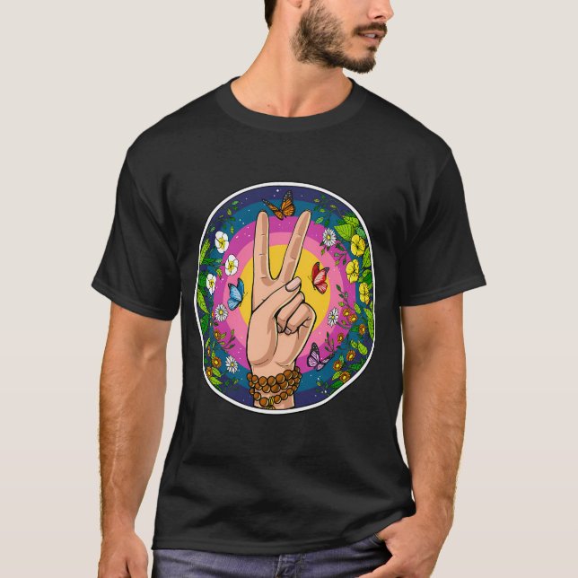 T-shirt Signe de paix hippie (Devant)
