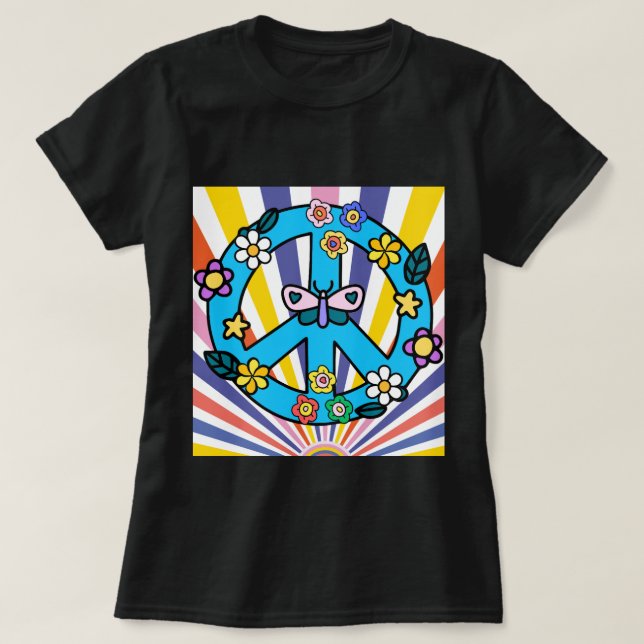T-shirt Signe de paix rétro (Design devant)