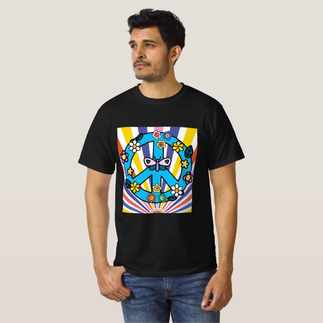 T-shirt Signe de Paix Rétro (Devant entier)
