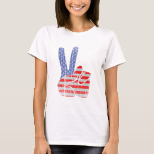 T-shirt Signe de paix (style vintage)