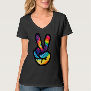 T-shirt Signe de paix Tie Dye à la main Hippies V s 4