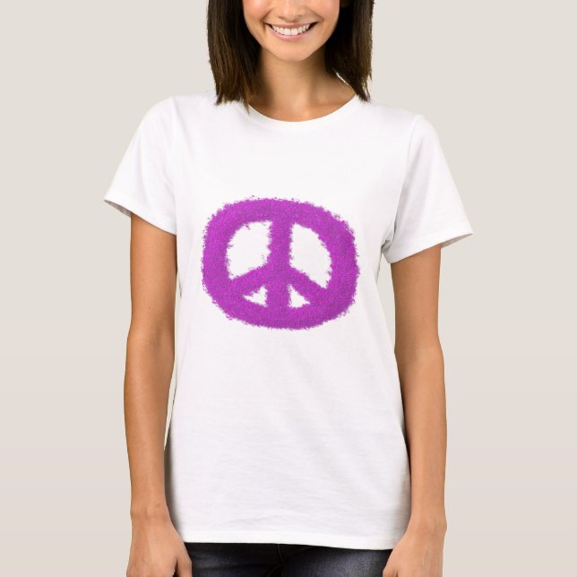 T-shirt Signe de Paix Violet (Devant)