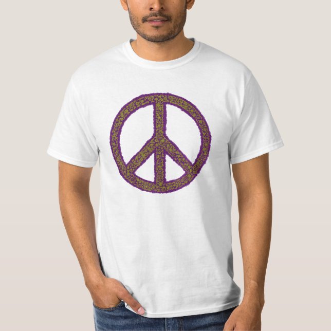 T-shirt Signe de paix violet (Devant)