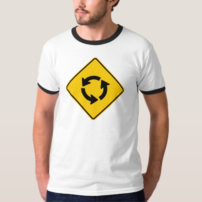 T-shirt Signe de route de cercle de trafic (Devant)