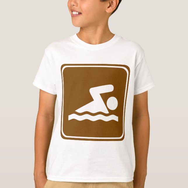 T-shirt Signe de route de natation (Devant)