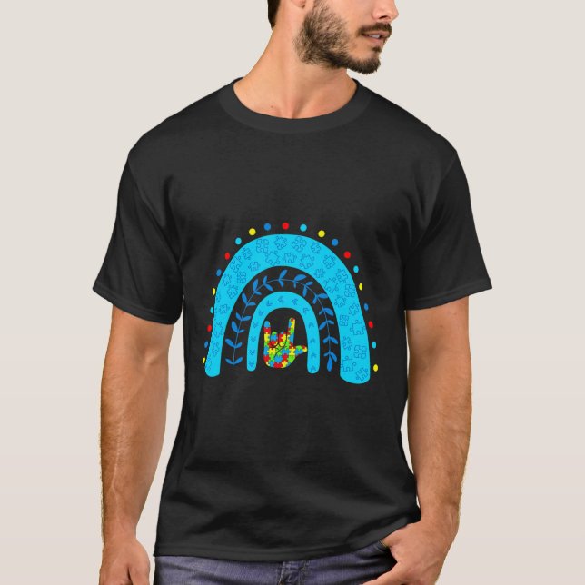 T-shirt Signe de soutien de puzzle de sensibilisation à l' (Devant)