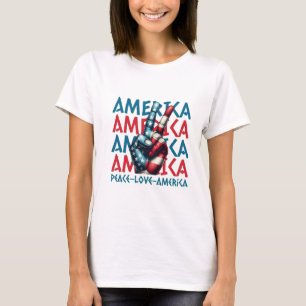 T-shirt Signe de victoire avec texte répétitif d'art de dr