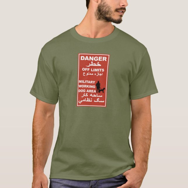 T-shirt Signe d'interdit de danger, Afghanistan (Devant)