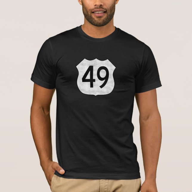T-shirt Signe d'itinéraire de la route 49 (Devant)