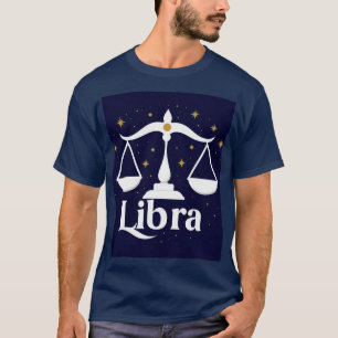T-shirt Signe du zodiaque Balance avec étoiles et balance