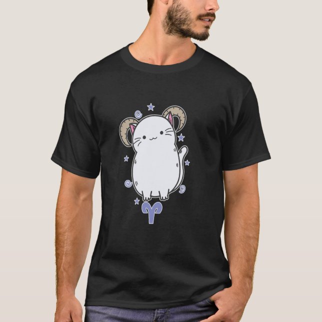 T-shirt Signe du zodiaque Chat Bélier (Devant)
