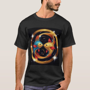 T-shirt Signe du zodiaque Poissons dans un style artistiqu