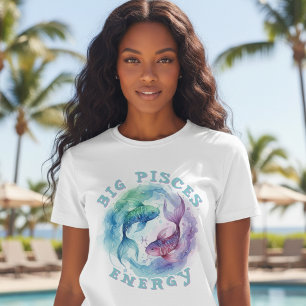 T-shirt Signe du zodiaque Poissons Poisson aquarelle Astro