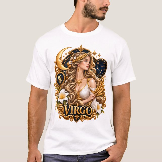 T-shirt Signe du zodiaque Vierge Astrologie Céleste Vierge (Devant)