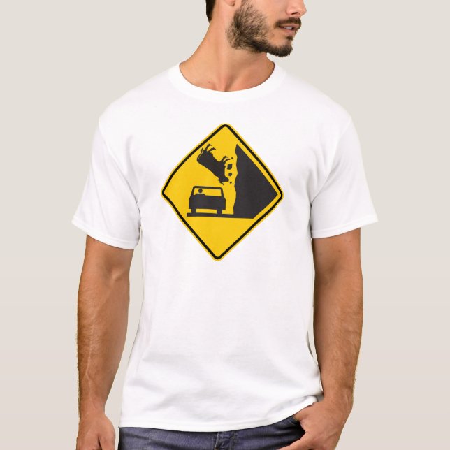 T-shirt Signe en baisse de route de zone de vache (Devant)