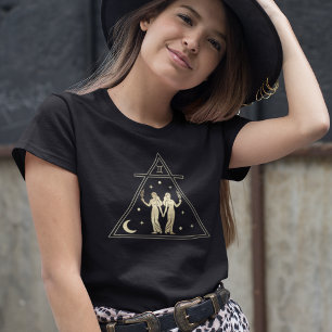 T-shirt Signe Gemini Zodiac Air Element en or