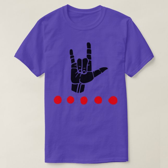 T-shirt SIGNE ILY plus points rouges ASL Signal Language D (Design devant)