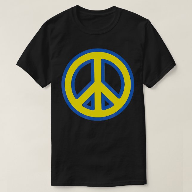 T-shirt SIGNE PAIX Bleu et jaune Solidarité ukrainienne Ro (Design devant)