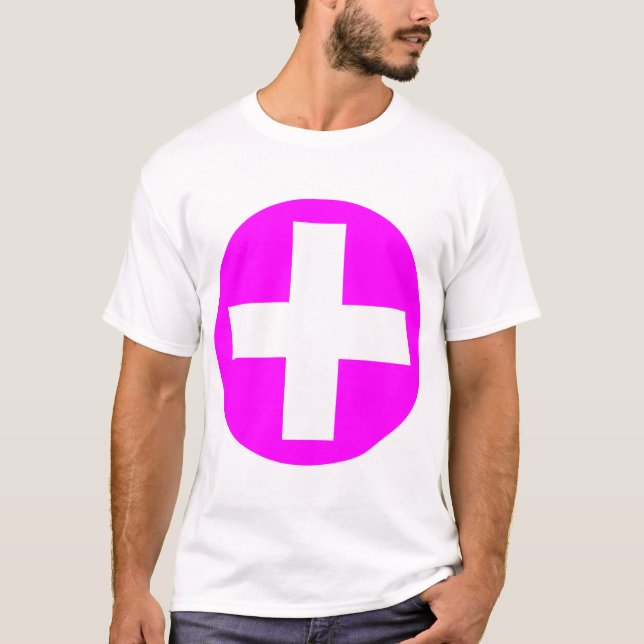 T-shirt Signe Plus blanc avec Magenta (Devant)