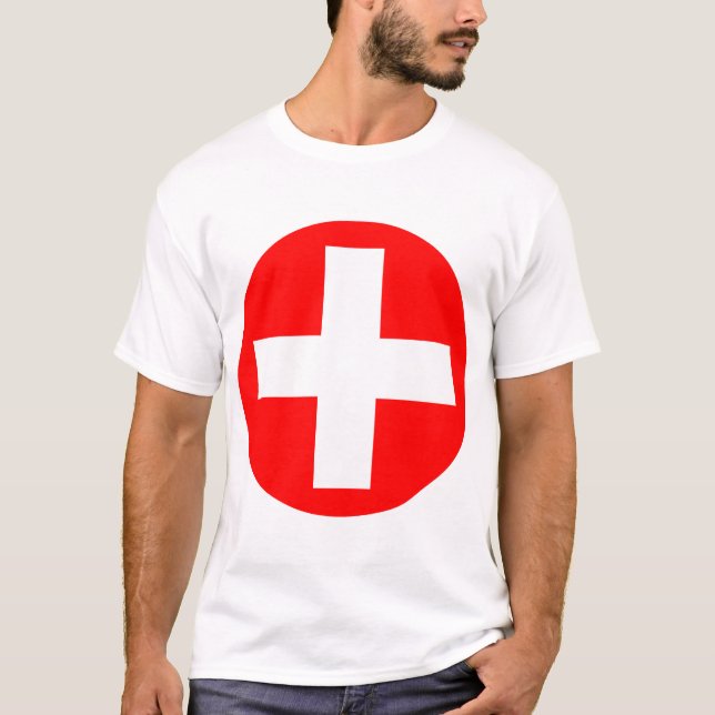 T-shirt Signe plus en blanc avec rouge (Devant)