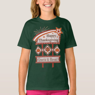 T-shirt Signe rétro gracieux et béni du bon thanksgiving