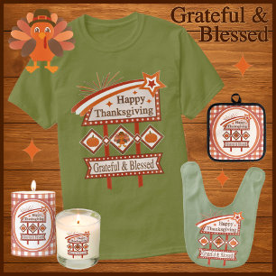 T-shirt Signe rétro gracieux et béni du bon thanksgiving