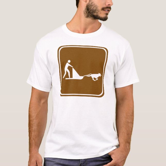 T-shirt Signe sledding de route de chien (Devant)
