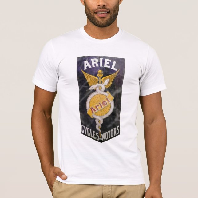 T-shirt SIGNE VINTAGE de MOTO d'ARIEL, image affligée (Devant)