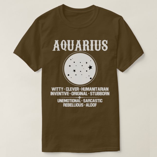 T-shirt signe zodiaque aquarius (Design devant)