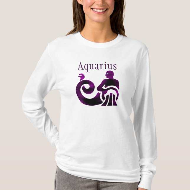 T-shirt SIGNE Zodiaque Aquarius Violet Horoscope Astrologi (Devant)