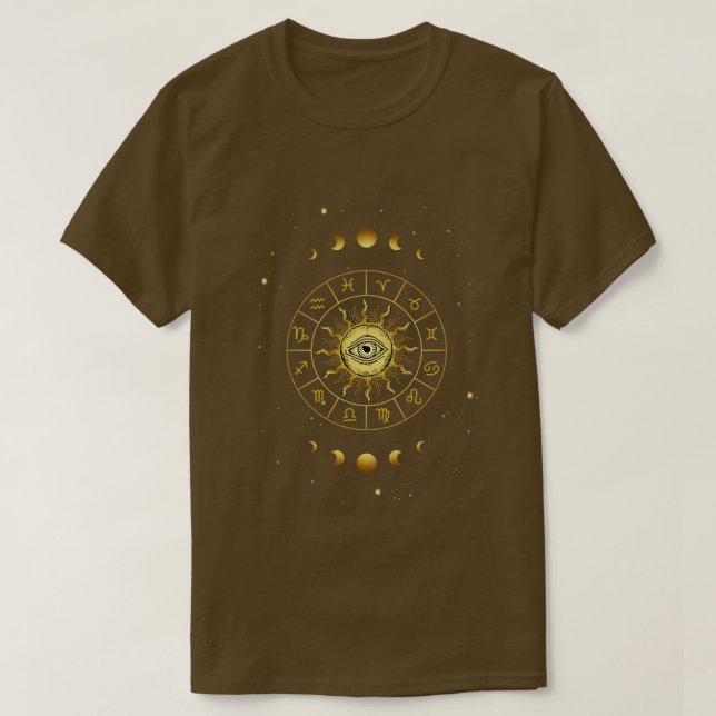 T-shirt SIGNE Zodiaque Astrologie Géométrie cosmique Sacré (Design devant)