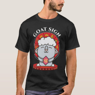 T-shirt SIGNE Zodiaque chinois de chèvre Hommes Noir