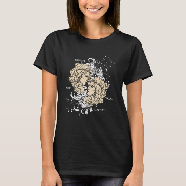 T-shirt Signe zodiaque en retrait Gemini (Devant)